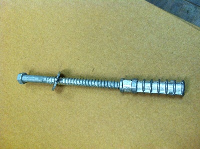 Lag Bolt, Flat Washer & Long Shield 6" x 3/8"